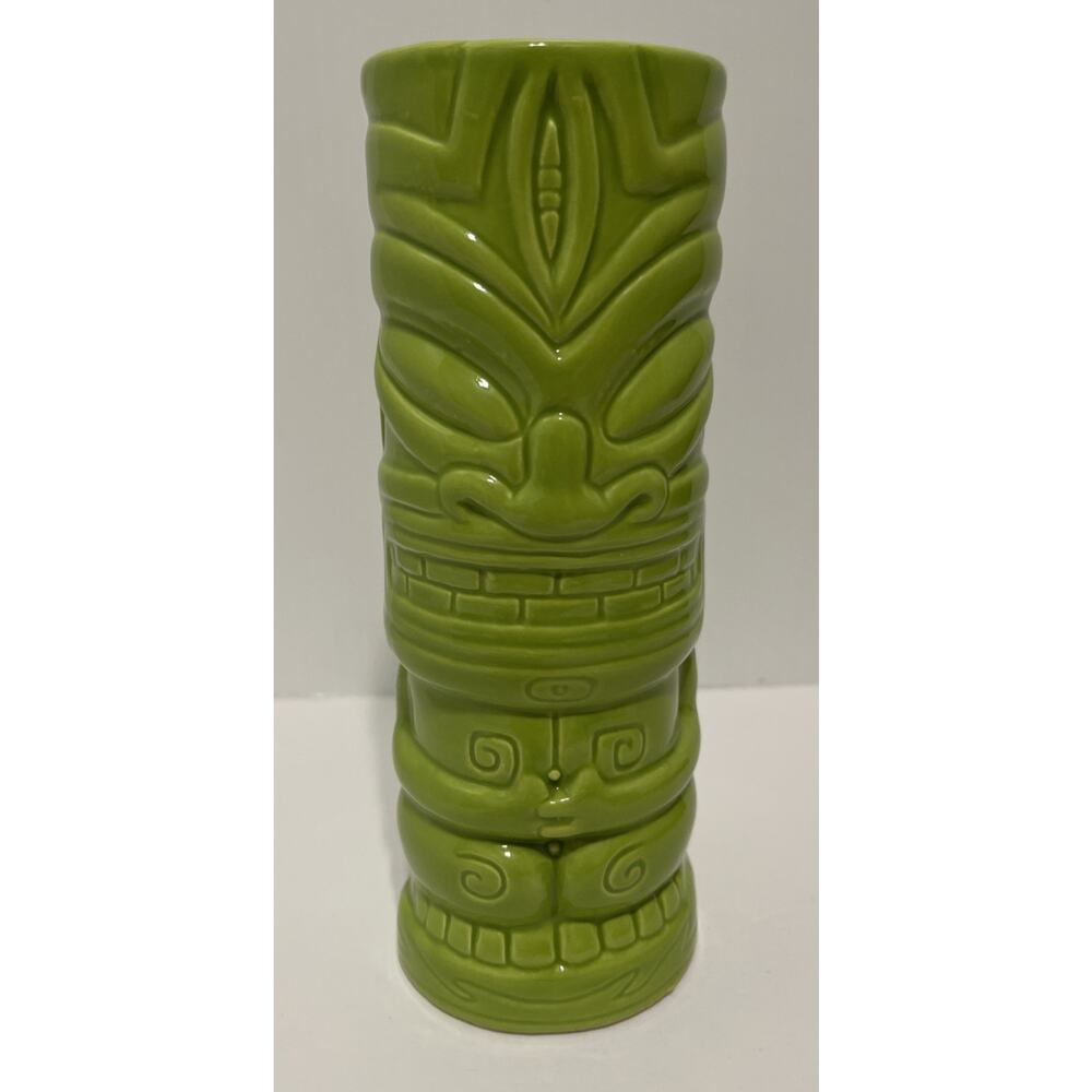 Ceramic Tiki Mug KC Company 2011 Green Totem Hawaiian Tiki Bar Cocktail